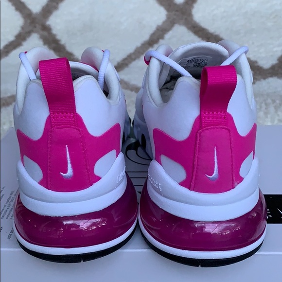 NIKE W AIR MAX 270 REACT WHITE/FIRE PINK-TEAM ORAN - Picture 10 of 16